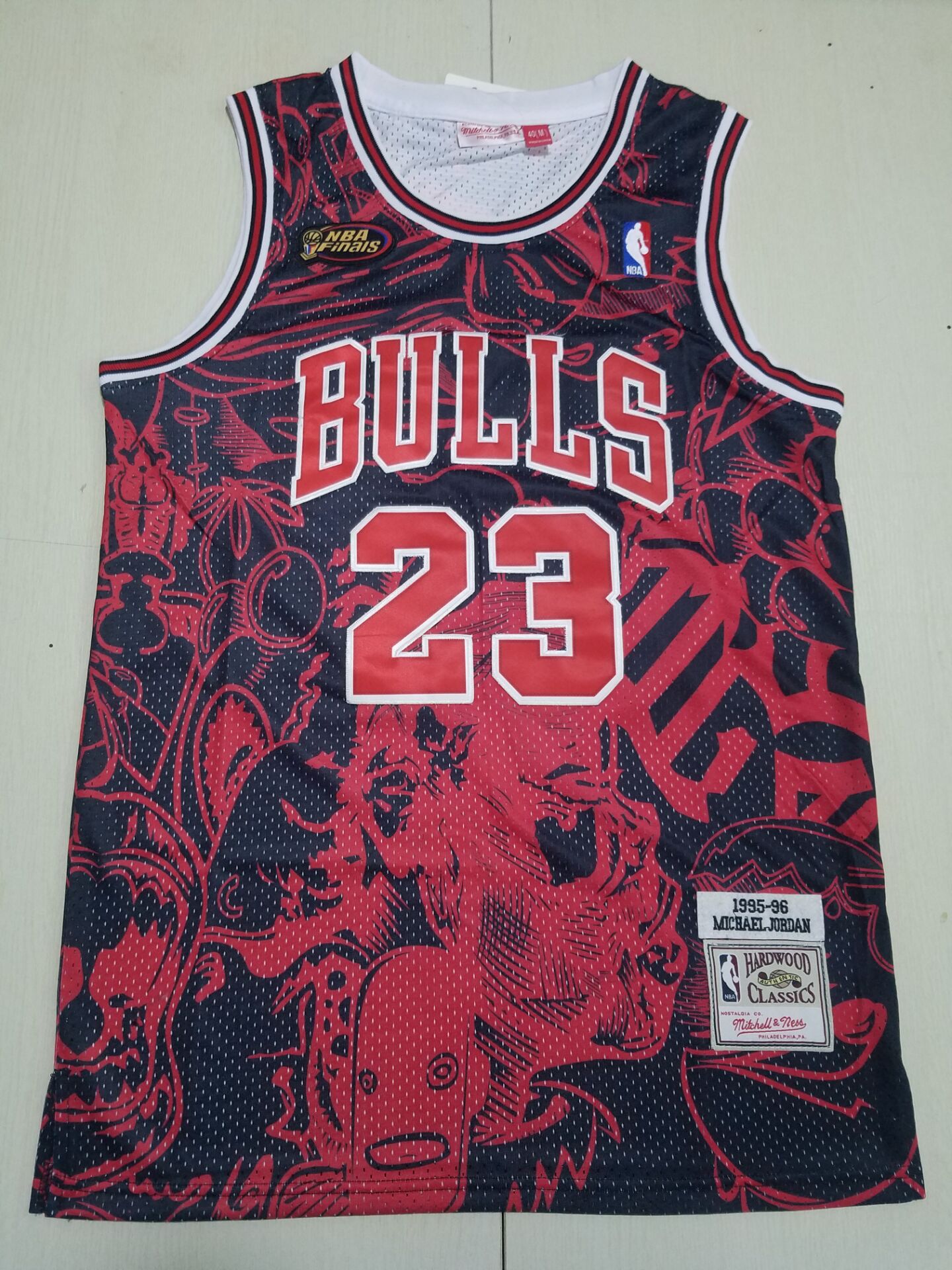 Men Chicago Bulls #23 Jordan Black red Throwback Finais 2022 NBA Jersey